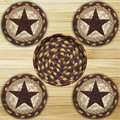 Capitol Earth Rugs Burgundy Star Coasters in a Basket 29-CB357BS